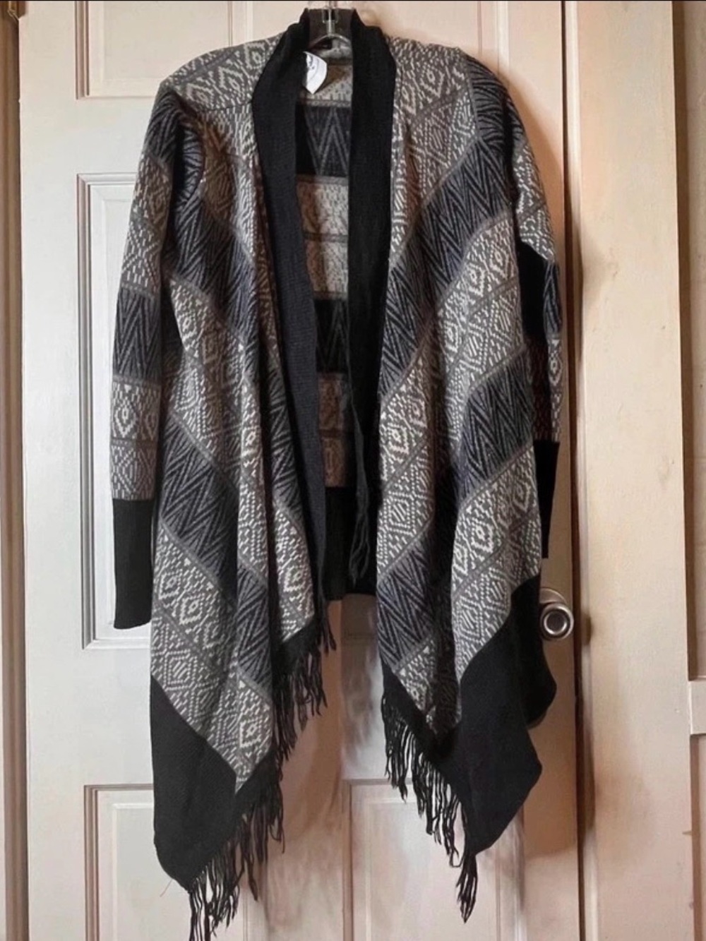 Berretti Made in Italy Geometric Fringe Cardigan Size L